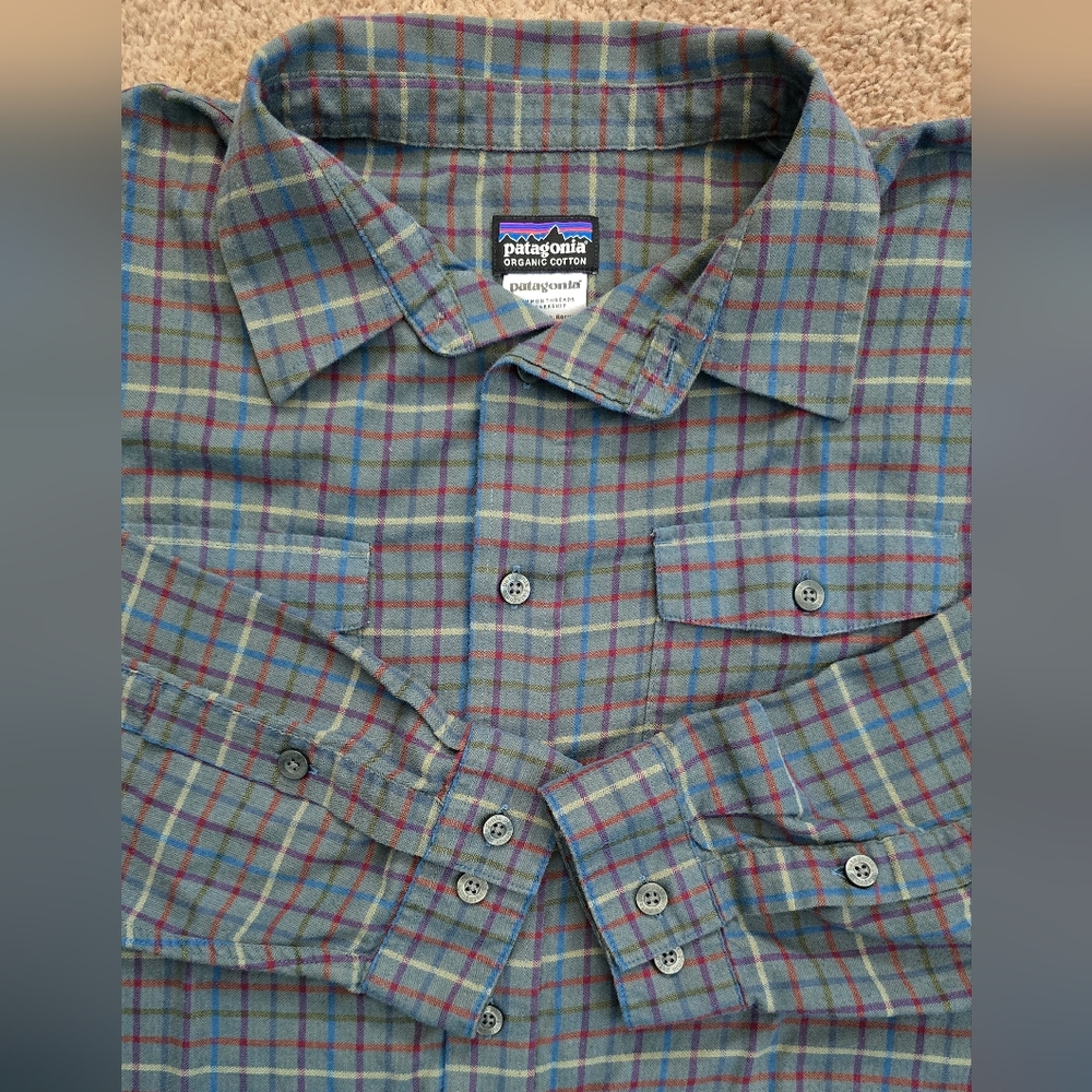 Patagonia Performance Button Casual Plaid Checkered Shirt Mens Large